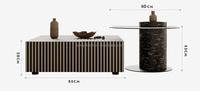 Nouvelle conception, table basse simple, ensemble de tables basses de luxe en placage de bois, table centrale avec tiroirs, table basse en verre pour salon, petite table d'appoint