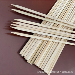White <b>Flat</b> Bamboo Skewers 30cm For BBQ <b>Grilling</b> Cooking Baking Disposable Packaged Wholesale - Product Image 4
