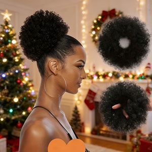 1 Postiche Synthétique Bouclé <span class=keywords><strong>Africain</strong></span> pour Femme - <span class=keywords><strong>Chignon</strong></span> Bouclé Élastique à Clip, Extension <span class=keywords><strong>de</strong></span> <span class=keywords><strong>Queue</strong></span> <span class=keywords><strong>de</strong></span> <span class=keywords><strong>Cheval</strong></span> Épaisse, Postiche <span class=keywords><strong>Chignon</strong></span> - Product Image 5