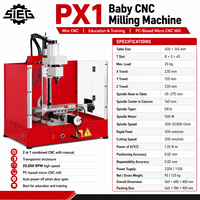 Fraiseuse verticale CNC SIEG PX1 20000 tr/min, 3 axes, contrôlée par PC, capacité de charge de 20 kg, pour l'enseignement et la formation