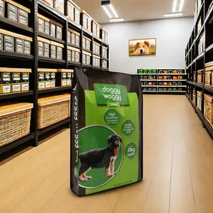 Saco de ração para cães personalizado 10kg venda quente fábrica OEM Superfície brilhante BOPP laminado à prova de umidade de qualidade alimentar embalagem de ração animal saco PP