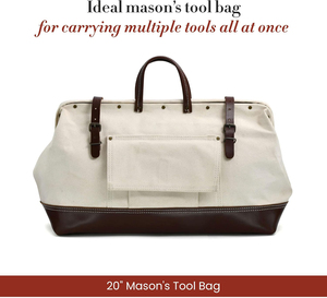 Sac à outils en toile robuste fourre-tout à outils sac polyvalent avec large ouverture à charnière et poignées en cuir sac à outils <span class=keywords><strong>de</strong></span> Mason - Product Image 2