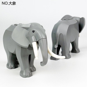 Ciudad Animal Zoo granja MOC bloque de construcción cerdo pollo oveja cocodrilos Panda delfín elefante gorila fruta águila ladrillos Juguetes - Product Image 3