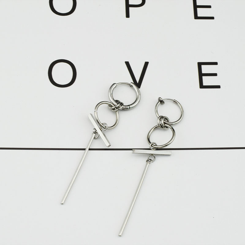 E069-Boucle d'oreille clip-on argent 2 (aucun perçage nécessaire, 1 pièce)