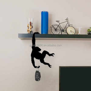 Scimmia in metallo nero porta Banana borsa a forma di scimmia con gancio e portachiavi decorazione per la casa mensola regalo arredamento <span class=keywords><strong>Albert</strong></span> the scimpanzé - Product Image 4