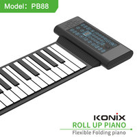 Clavier électronique portable en silicone souple à 88 touches pour enfants, piano enroulable