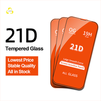 En stock, protection d'écran en verre trempé HD anti-rayures 21D pour iPhone 15 14 13 12 11
