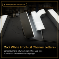 Lettres en relief LED 3D personnalisées, éclairées par l'avant, étanches IP65, pour enseignes publicitaires extérieures, devantures de magasins, bars, bureaux
