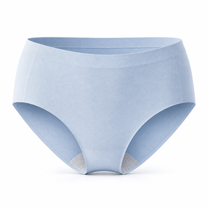 <b>Women's</b> Ice-Cool Seamless Panties, One-Piece Bare-Skin Feel Breathable Antibacterial Gusset, Mist Blue Minimalist <b>Briefs</b> - Product Image 1