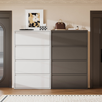 Smalle 15cm ultradunne stalen schoenenkast metalen kantelbare lade schoenenrek ruimtebesparende minimalistische entree meubel organizer