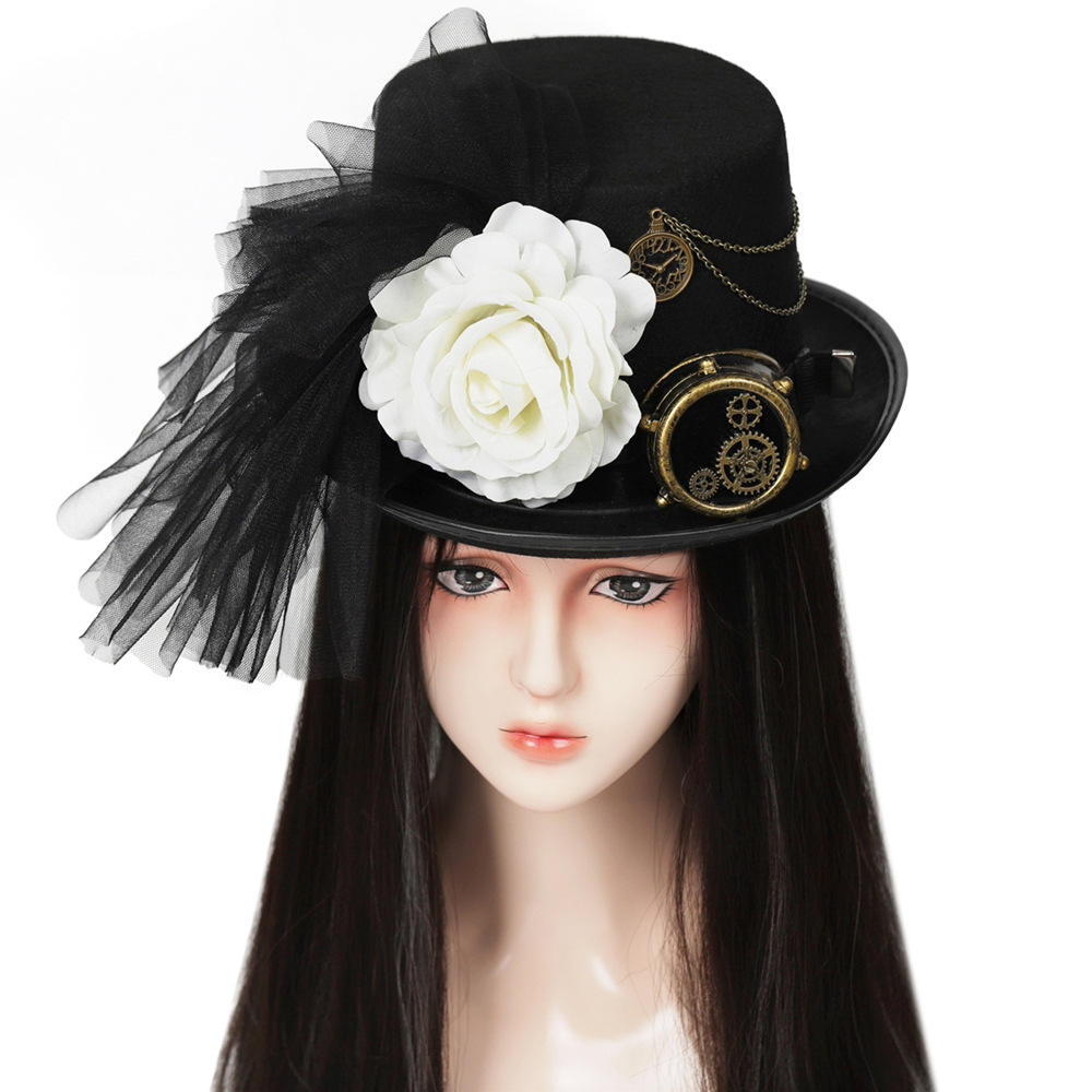 Mulheres período vitoriano Steampunk gótico medieval retro flor magia  chapéus halloween fascinator Cosplay Traje Props chapéu alto| Alibaba.com, image size:1000x1000