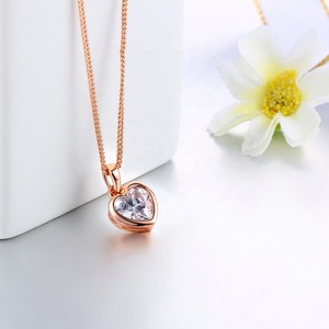 <span class=keywords><strong>Collana</strong></span> <span class=keywords><strong>con</strong></span> Ciondolo a <span class=keywords><strong>Cuore</strong></span> N129-M, Nuovo Design Semplice, Gioiello <span class=keywords><strong>con</strong></span> <span class=keywords><strong>Diamanti</strong></span> CZ, Vendita Calda - Product Image 2