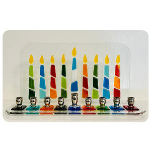 Candelabro de cristal fundido de Jerusalén Menorah, candelabro de cristal fundido hecho a mano para regalo de boda judío, candelabro de cristal fundido Mitzvah - Product Image 6