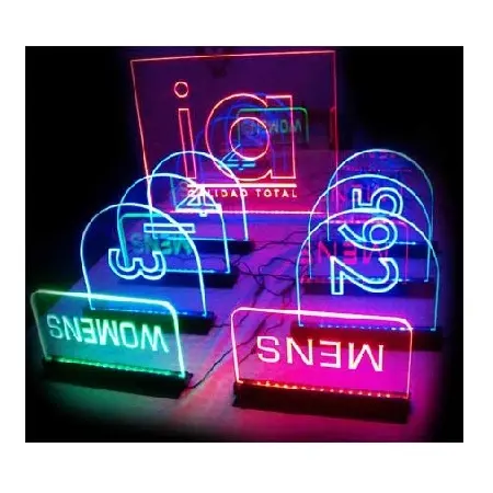 Signe mené acrylique allumé de bord d'illustration faite sur commande d'intense luminosité