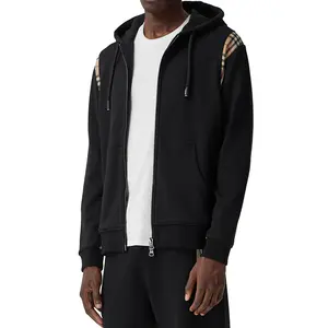 No minimum streetwear full customized embroidery full zip up hoodie