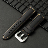 Bracelet de montre en cuir Crazy Horse 22mm 24mm 26mm large, vintage, mat, en cuir de vachette, bracelet de remplacement, vente en gros OEM