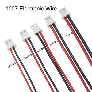 Câble JST Type XH2.54mm à extrémité unique en cuivre étamé, 2 broches, 1007 26 24 22 20 18 AWG, 100mm 200mm 300mm, en stock usine - Product Image 3
