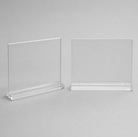 Support de signalisation en acrylique double face, présentoir de table transparent avec bords polis, logo personnalisé pour bureau, hôtel, magasin de détail