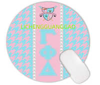 Yüksek kaliteli Mouse Pad TOP LADIES OF DISTINCTION TLO Sorority Toptan Satış Yuvarlak Şekilli Rahat Kauçuk Mouse Pad Ofis İçin