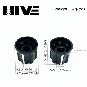 ปุ่มปรับระดับเสียงกีตาร์ไฟฟ้า HIVE ลายดอกพลัม อะลูมิเนียมสีดำขาว พร้อมปุ่มพลาสติก - Product Image 2