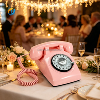 Téléphone filaire vintage style antique pour enregistrement audio, livre d'or sonore pour mariages et fêtes, personnalisable