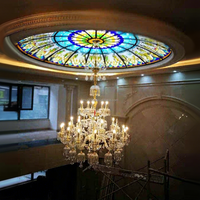 Dôme en verre teinté personnalisé de style européen pour église, villa, hôtel, décoration de plafond
