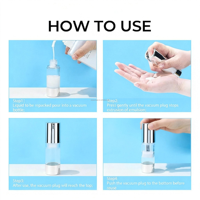 Botol Pompa Airless Silinder Plastik Perak 15ml 30ml 50ml untuk Serum Perawatan Kulit Krim Kosmetik Dispenser Ukuran Perjalanan