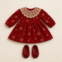 Vêtements pour poupées de 18 pouces, robe de fête en velours avec ballerines, tenue de fête de Noël, jouet en peluche, mini jouet pour poupées de 18 pouces