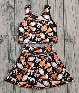 Conjuntos Deportivos Personalizados para Niñas, Primavera/Otoño, Diseños para Fútbol y Tenis, 95% Algodón, 5% Elastano, Top Corto y Pantalones Cortos con Forro - Product Image 2