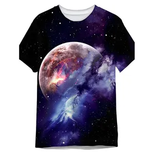 Free Shipping Men's T shirt Tee Graphic Galaxy Crew Neck Sports Short Sleeve Print Clothing Apparel Sports Casual