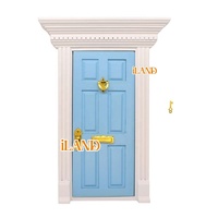 Porte de maison de poupée ILAND, 1:12, mini portes en bois pour maison de poupée, porte à dessus plat pouvant être ouverte, pièces de maison de poupée