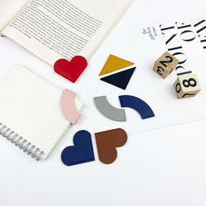 Segnalibri angolari in pelle tinta unita, all'ingrosso dalla fabbrica, segnalibri in pelle PU per amanti dei libri, accessori per segnare le pagine - Product Image 3