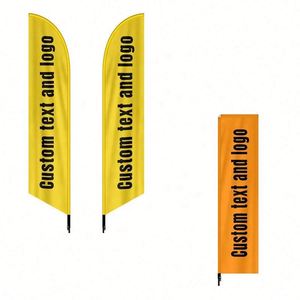 ธงโฆษณาขายส่งพร้อมโลโก้ พิมพ์ลายดิจิทัลสองด้าน ผ้าโพลีเอสเตอร์ 100D ธงชายหาดสำหรับโฆษณา - Product Image 1