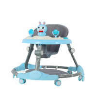 Vente en gros, trotteur de bébé de haute qualité, mignon de dessin animé, pivotant, 6 roues, multifonctionnel, apprendre en plastique, trotteur de bébé 4 en 1 avec musique