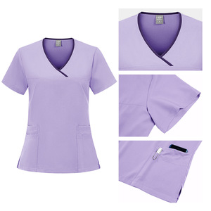 Ropa de enfermera, uniforme médico hospitalario para lavarse las manos, conjunto de ropa de trabajo de secado rápido de manga corta. - Product Image 2