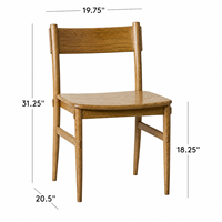 Chaise de salle à manger ergonomique en bois massif, siège incurvé, bords arrondis, chaise en bois minimaliste moderne avec pieds effilés pour salle à manger