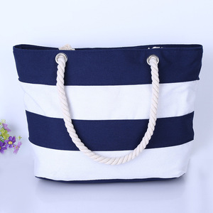 Sacs fourre-tout de plage en toile de coton personnalisés, écologiques, durables et réutilisables, avec fermeture éclair ouverte et motif imprimé intégral, pour les courses - Product Image 6