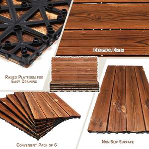 Baldosas de Madera Encajables SHENGCHENG de 24 x 12 Pulgadas, Baldosas de Madera para Piso, Baldosas para Patio Exterior, Impermeables - Product Image 3