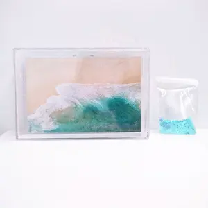 Özel 11x16cm kristal Modern masa ayarı fotoğraf çerçevesi basit Glitter toz resim çerçevesi