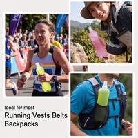 Bouteille d'eau de sport pliable en TPU de qualité alimentaire avec bouchon anti-poussière pour gilet de course, sac à dos et hydratation en extérieur