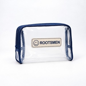 Bolsa de Cosméticos Transparente de PVC con Ribete Azul Marino 14x4x10cm, Bolsa con Cierre Transparente, Organizador de Maquillaje y Artículos de Aseo para Viaje, Logotipo Personalizado OEM ODM - Product Image 2