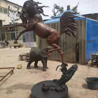 Décoration de jardin extérieur pour la maison Statue de cheval animal en métal coulé sautant Statues en bronze de cheval grandeur nature