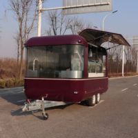 Chariot à café mobile, chariot à hot-dogs, remorque alimentaire entièrement équipée, cuisine mobile, camion à pizzas