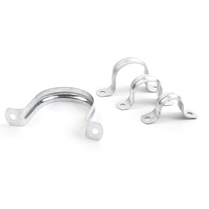 Morsetto a U zincato in ferro a due fori da 1/2" (16mm) per tubi rigidi, tipo sella per cavi e tubi EMT - Product Image 3