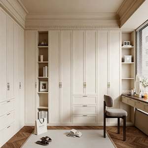 BALOM Armoire de luxe sur mesure avec dressing intégré, meubles de chambre à coucher, rangement avec panneaux en verre et design de coiffeuse - Product Image 4