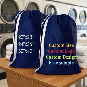 Sacca per Bucato in Nylon Resistente Personalizzabile con Chiusura a Cordoncino, Logo Stampato e Dimensioni Personalizzabili, Lavabile e Riutilizzabile per Vestiti - Product Image 1