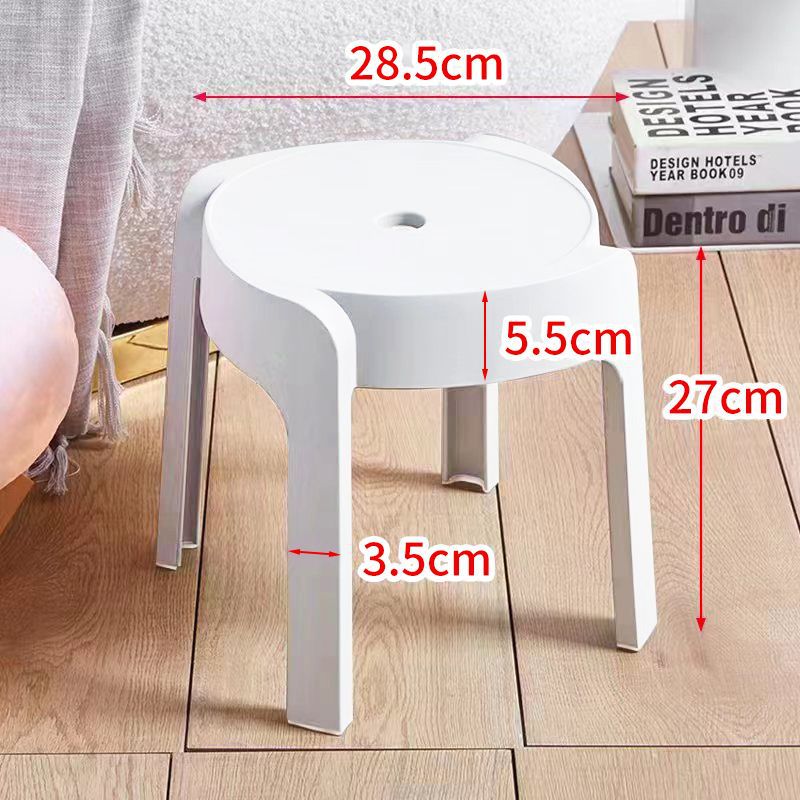 Cyclone-shaped low stool - premium white - 27cm high