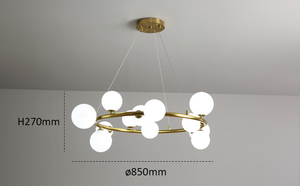 Đèn Chùm Tròn Hiện Đại Kiểu Bắc Âu, Đèn Thủy Tinh Mờ Hình Quả Cầu Đèn Chùm Tròn Bằng Thủy Tinh Hình Tròn Hiện Đại - Product Image 5