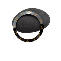 Insert de lunette de montre SKX007 38mm en céramique dorée et noire, étanche, fait main