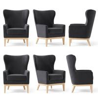 Fauteuil d'appoint de luxe moderne pour salon avec coussin amovible et structure en bois conique pour chambre, appartement, hôtel